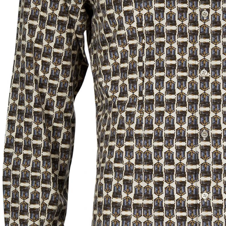 Pre Owned Dolce and Gabbana Men's Multicolor Print Shirt M