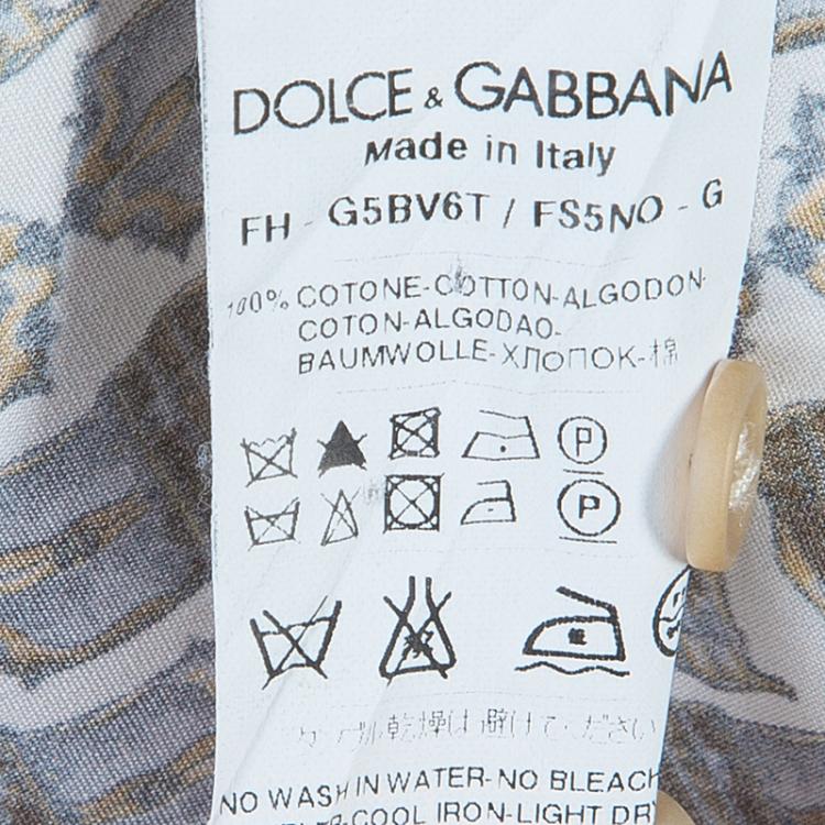 Pre Owned Dolce and Gabbana Men's Multicolor Print Shirt M