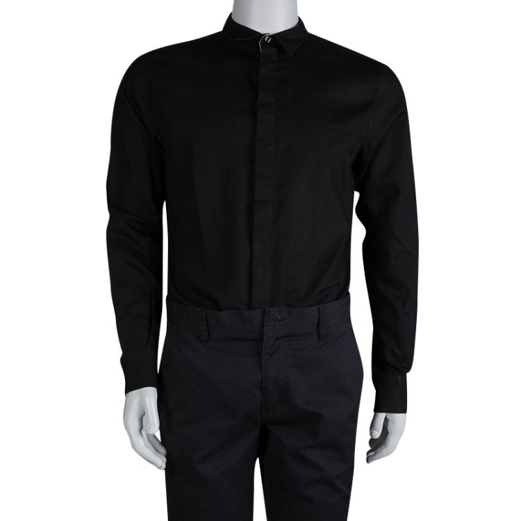 Pre Owned Dolce And Gabbana Black Slim Fit Cotton Shirt XXXL