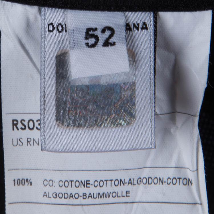 Pre Owned Dolce And Gabbana Black Slim Fit Cotton Shirt XXXL