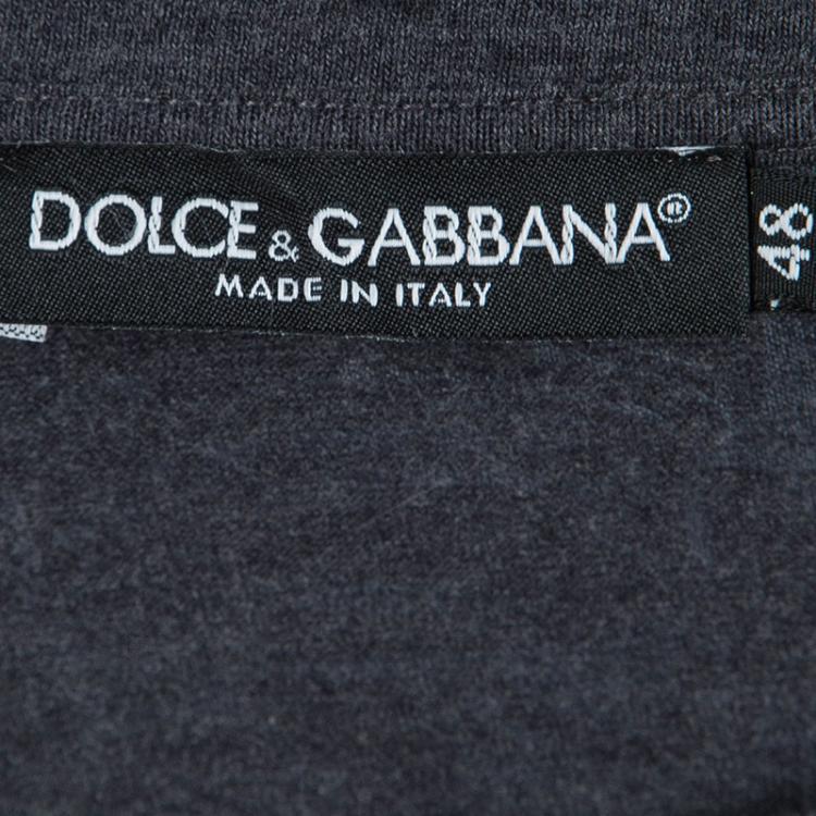 Pre Owned Dolce and Gabbana King Enrico VI Flock Printed T-shirt  M