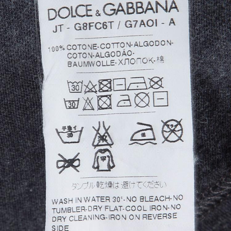 Pre Owned Dolce and Gabbana King Enrico VI Flock Printed T-shirt  M