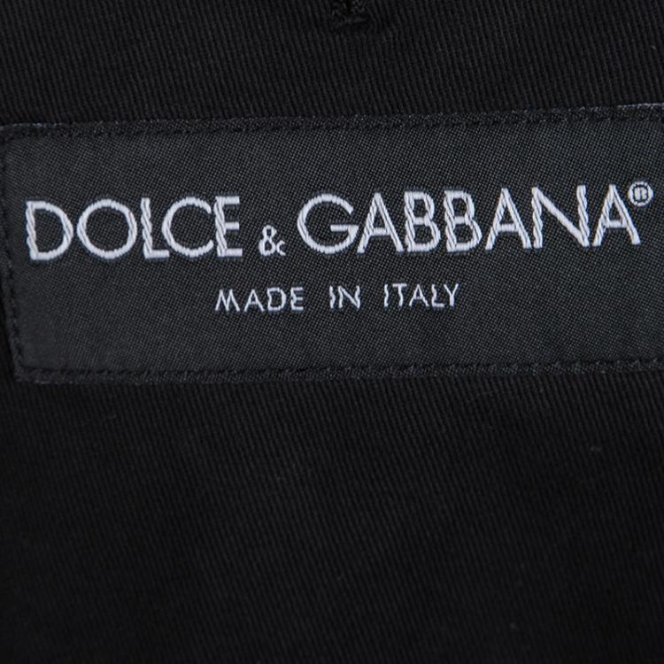 Pre Owned Dolce and Gabbana Black Cotton Double Breasted Blazer L