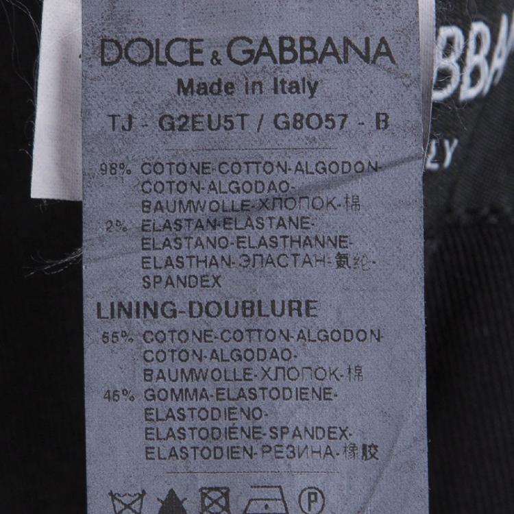 Pre Owned Dolce and Gabbana Black Cotton Double Breasted Blazer L
