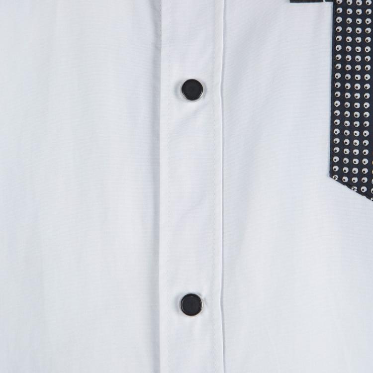 Pre Owned Dolce & Gabbana White Pocket Detail Button Front Shirt XL