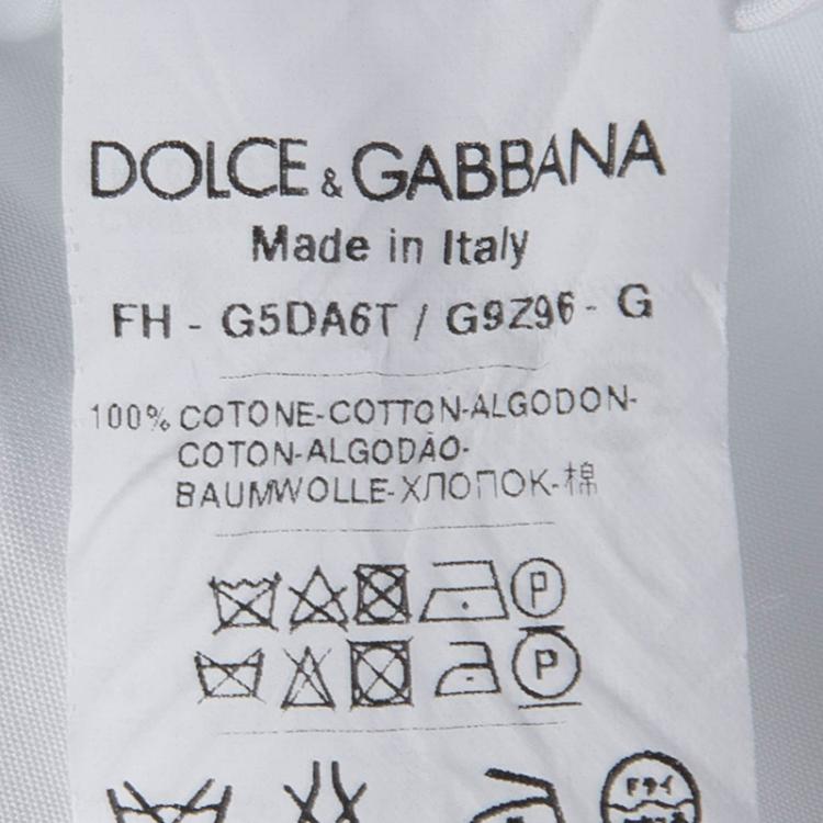 Pre Owned Dolce & Gabbana White Pocket Detail Button Front Shirt XL