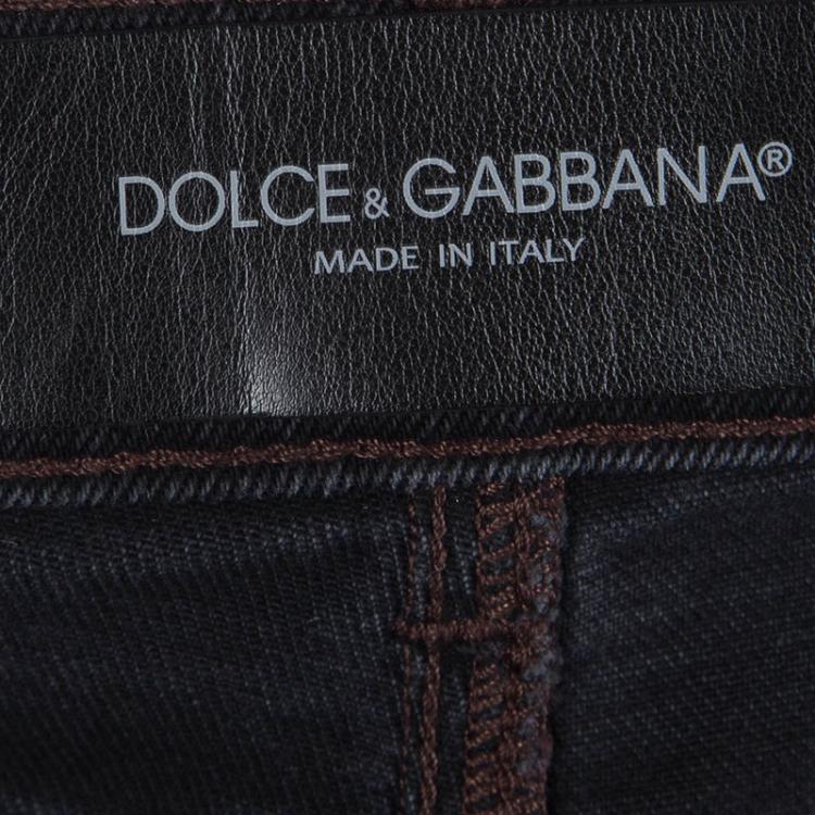 Pre Owned Dolce and Gabbana Black Denim Stretch Jeans 4XL