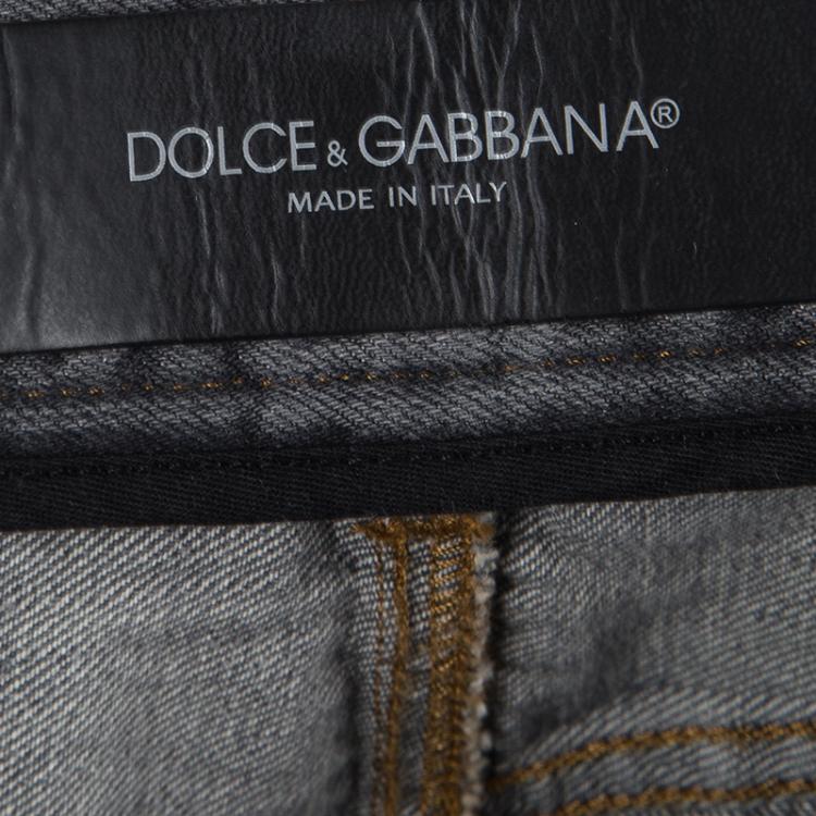 Pre Owned Dolce And Gabbana Grey Faded Effect Straight Fit Jeans S 