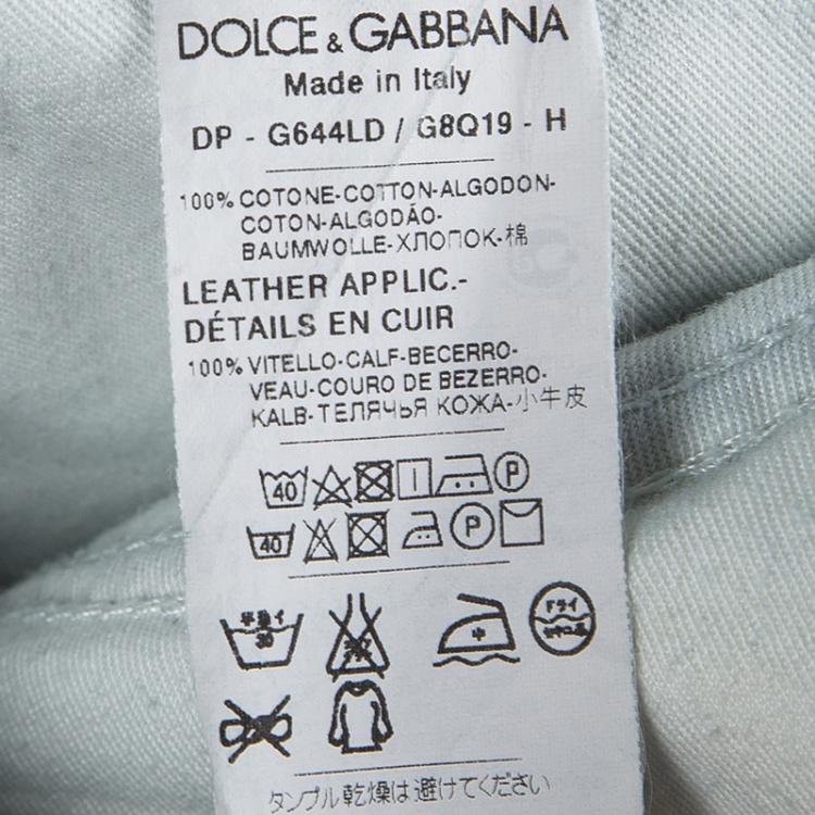 Pre Owned Dolce And Gabbana Light Blue Straight Fit Jeans S