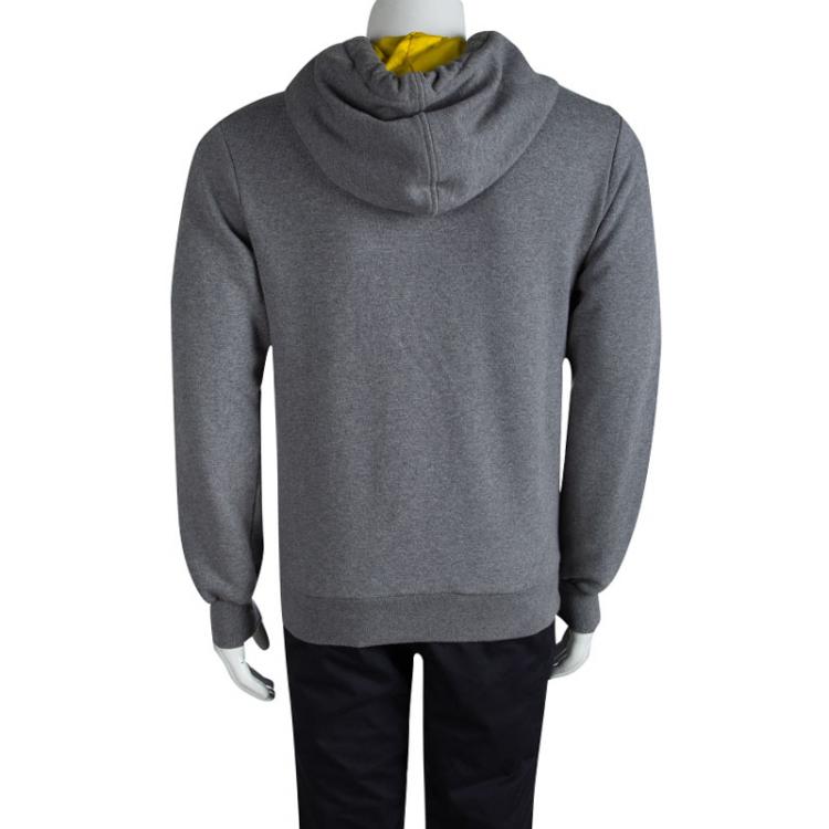 Pre Owned Dolce and Gabbana Grey Knit  Rocky Print Hoodie M