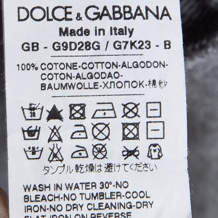 Pre Owned Dolce and Gabbana Grey Knit  Rocky Print Hoodie M