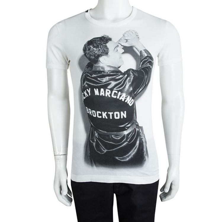Pre Owned Dolce And Gabbana White Rocky Marciano T-Shirt M