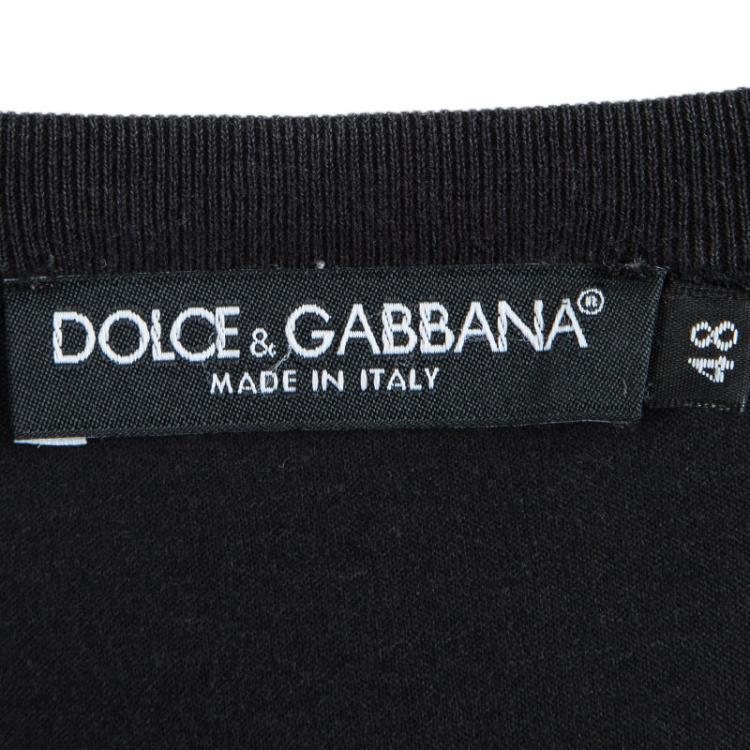 Pre Owned Dolce And Gabbana Black Rocky Balboa T-Shirt M