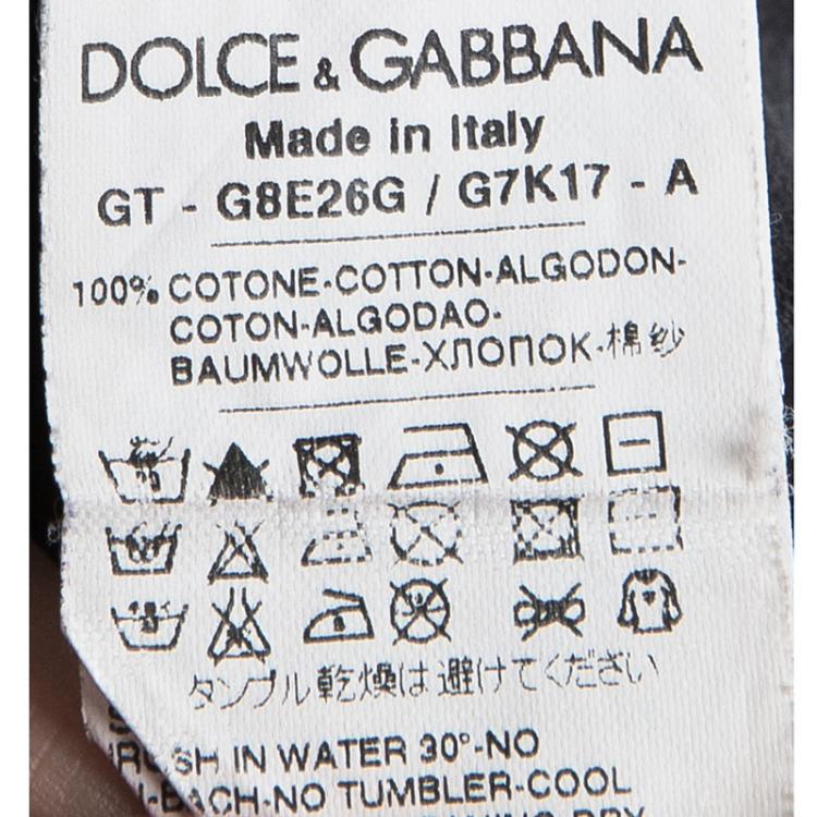 Pre Owned Dolce And Gabbana Black Rocky Balboa T-Shirt M