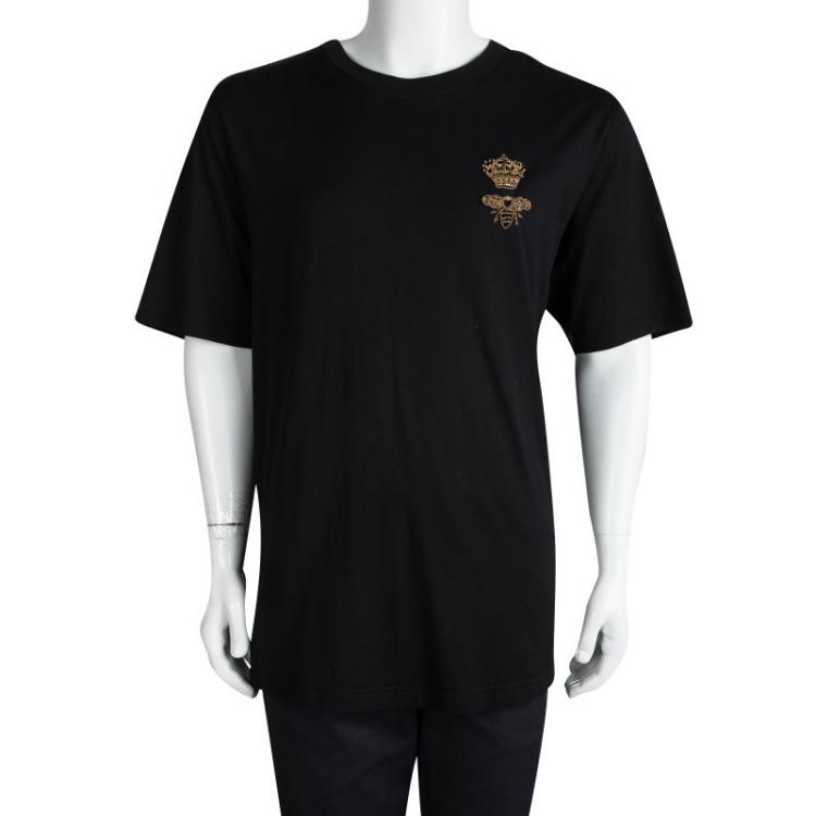 rekken Memo Inspireren Dolce and Gabbana Black Queen Bee Embellishment Detail Crew Neck T-Shirt  4XL Dolce & Gabbana | TLC