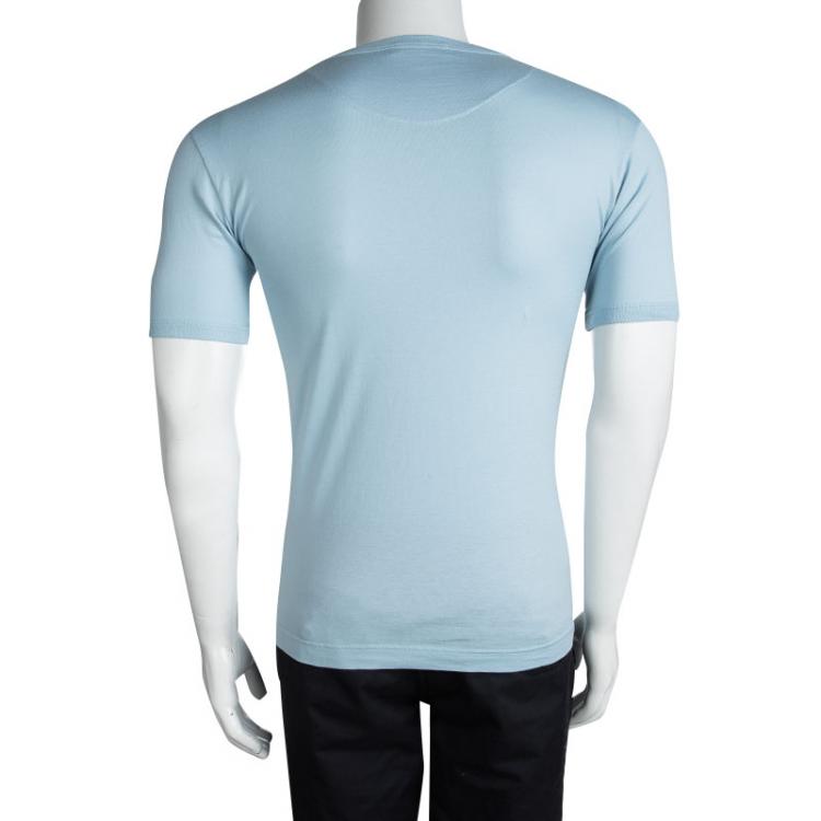 Pre Owned Dolce and Gabbana Light Blue Crew Neck T-Shirt XS