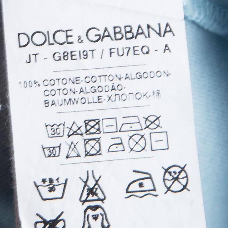 Pre Owned Dolce and Gabbana Light Blue Crew Neck T-Shirt XS
