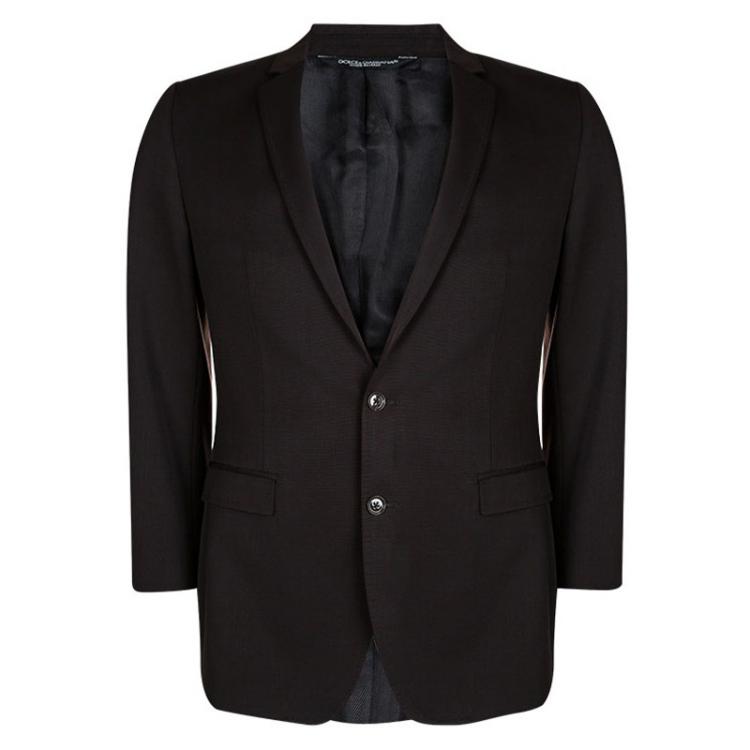 Pre Owned Dolce and Gabbana Dark Brown Wool Pant Suit M