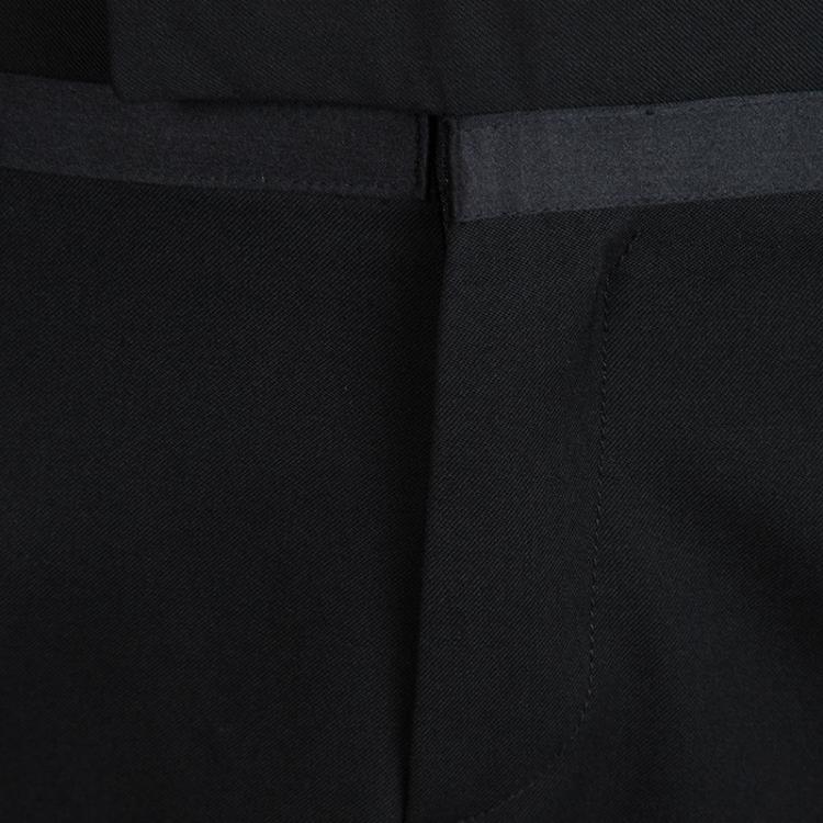 Pre Owned Dolce and Gabbana Black Wool Side Stripe Detail Trousers XXL