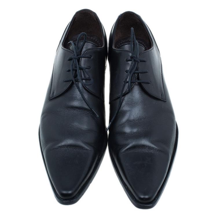 Pre Owned Dolce and Gabbana Black Oxfords Size 41.5
