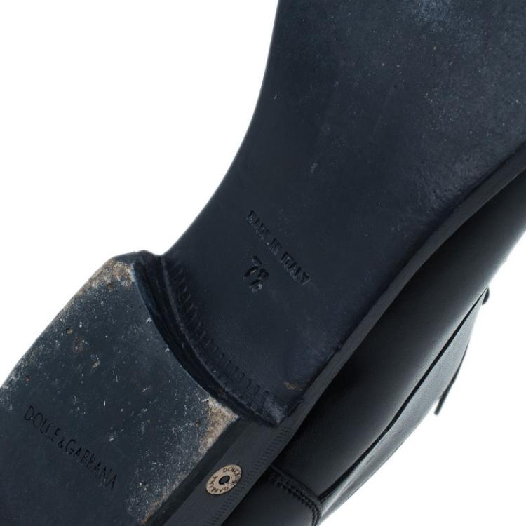 Pre Owned Dolce and Gabbana Black Oxfords Size 41.5