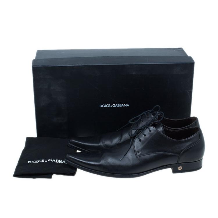 Pre Owned Dolce and Gabbana Black Oxfords Size 41.5