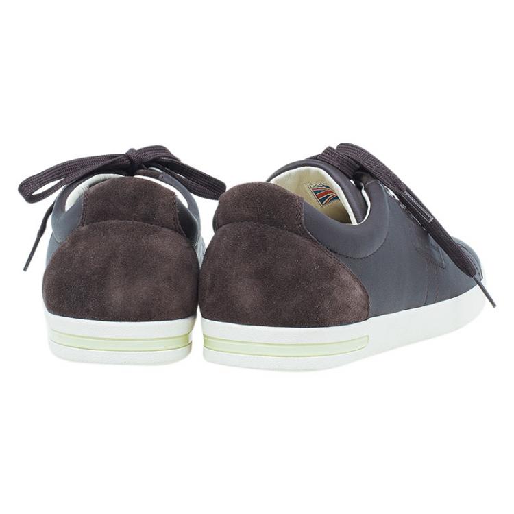 Pre Owned Dolce and Gabbana Brown Leather and Suede Sneakers Size 42.5 