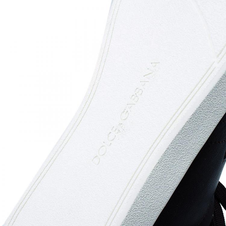 Pre Owned Dolce and Gabbana Brown Leather and Suede Sneakers Size 42.5 