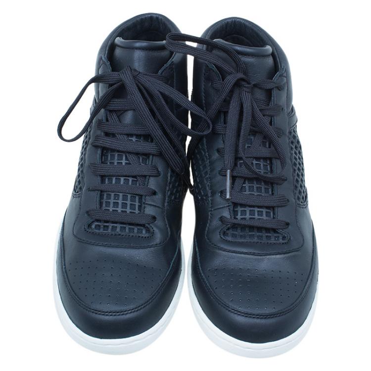 Pre Owned Dolce and Gabbana Black Leather High Top Sneakers Size 41