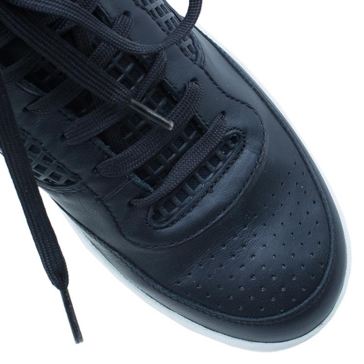 Pre Owned Dolce and Gabbana Black Leather High Top Sneakers Size 41