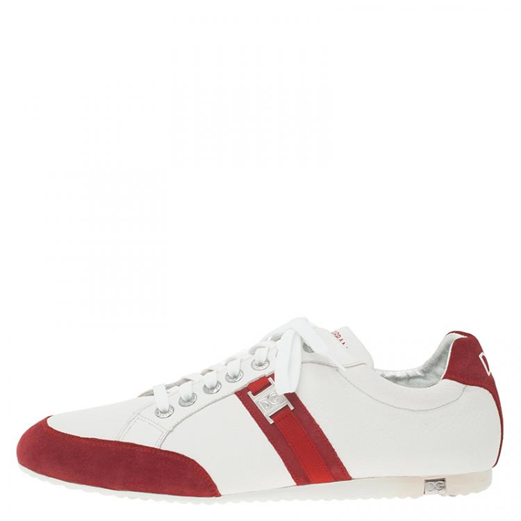 مملوكة مسبقًا Dolce and Gabbana Two Tone Leather and Suede  Sneakers Size 45