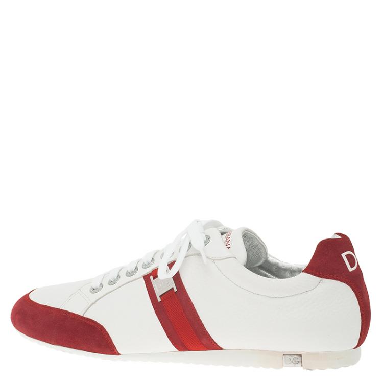 مملوكة مسبقًا Dolce and Gabbana Two Tone Leather and Suede  Sneakers Size 45