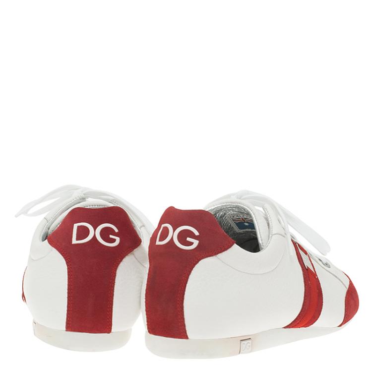 مملوكة مسبقًا Dolce and Gabbana Two Tone Leather and Suede  Sneakers Size 45