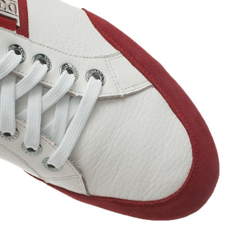 مملوكة مسبقًا Dolce and Gabbana Two Tone Leather and Suede  Sneakers Size 45