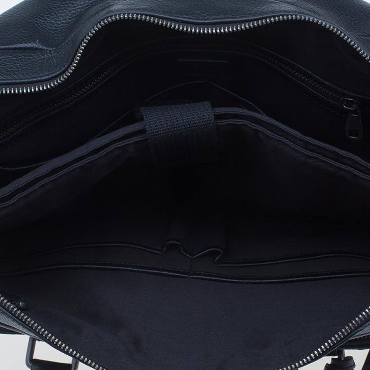 Pre Owned Dolce and Gabbana Black Leather Alan Breifcase