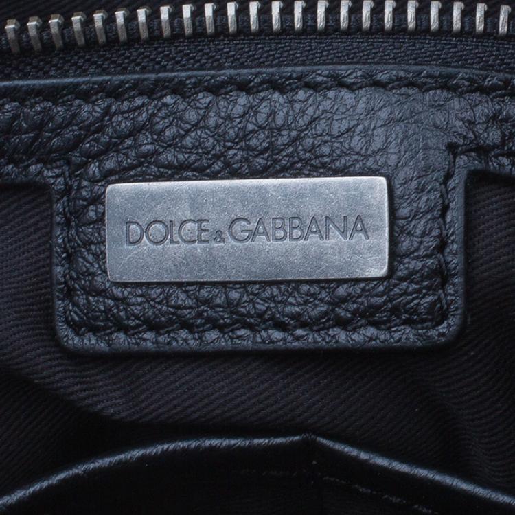 Pre Owned Dolce and Gabbana Black Leather Alan Breifcase