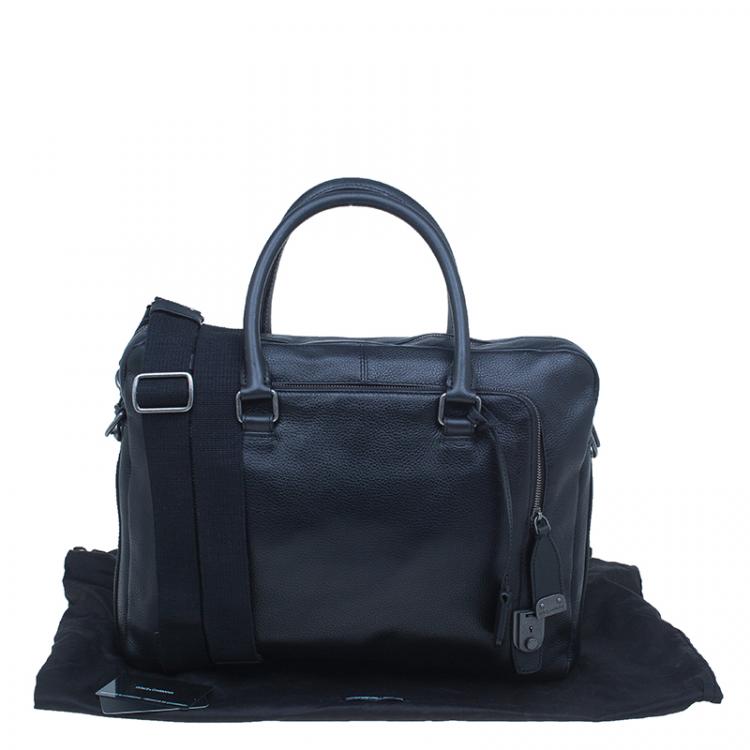 Pre Owned Dolce and Gabbana Black Leather Alan Breifcase