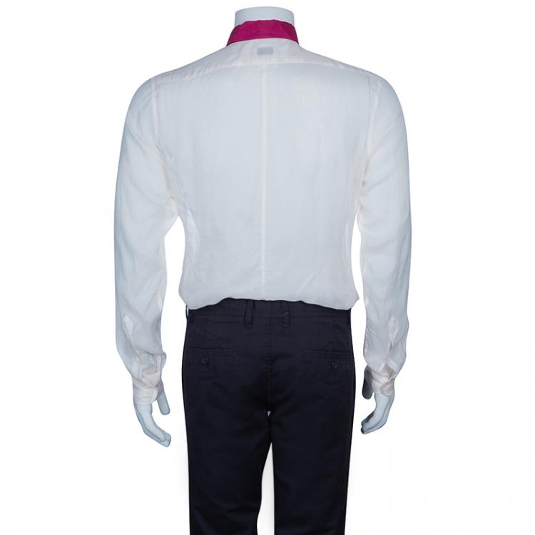 Pre Owned Dries Van Noten Long Sleeve Color-block Shirt M