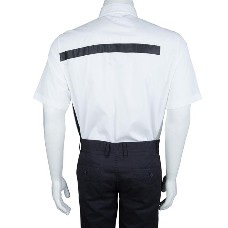 Pre Owned DSquared2 Monochrome Button-down Short Sleeve Cotton Shirt XXL