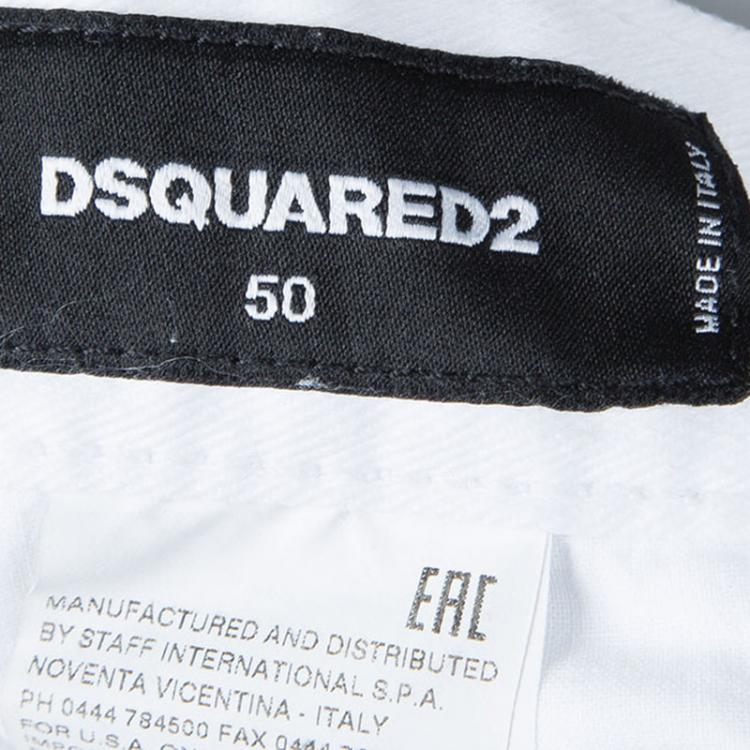 Pre Owned DSquared2 White Denim Bermuda Shorts L