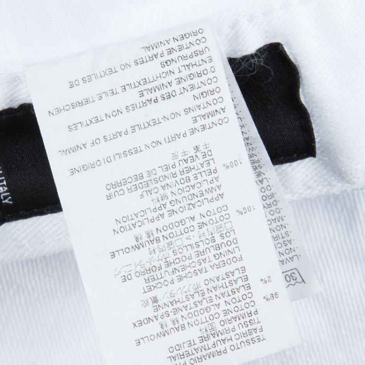Pre Owned DSquared2 White Denim Bermuda Shorts L