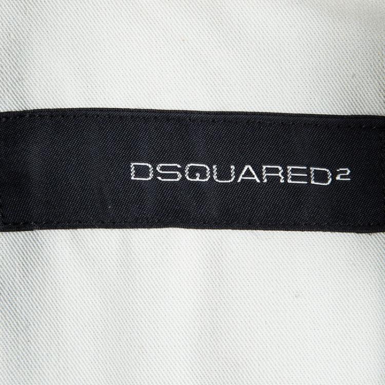 Pre Owned Dsquared2 Grey Wool Overcoat XL