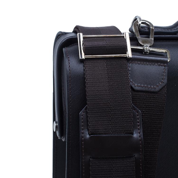 Pre Owned Dunhill Chocolate Brown Leather Doctor Messenger Bag