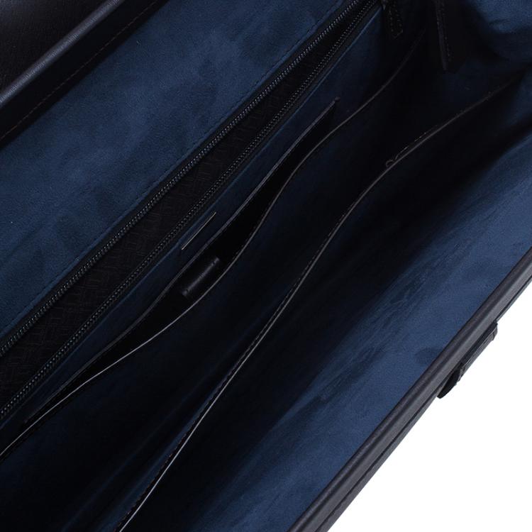 Pre Owned Dunhill Chocolate Brown Leather Doctor Messenger Bag