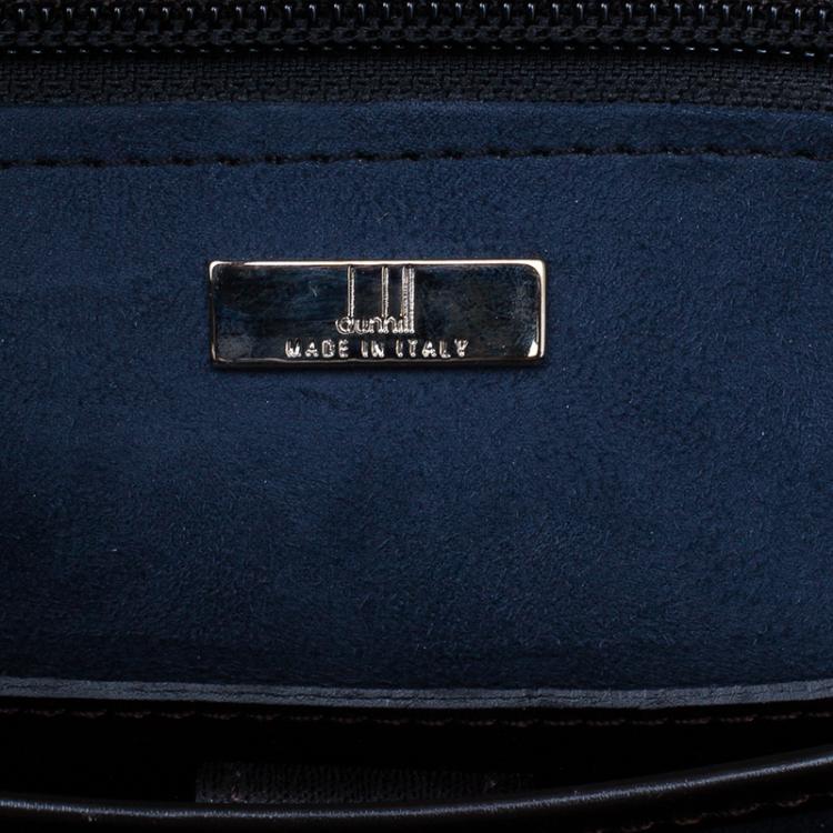 Pre Owned Dunhill Chocolate Brown Leather Doctor Messenger Bag