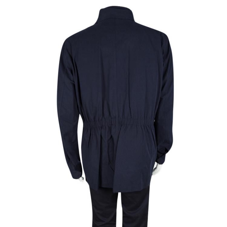 Pre Owned Dunhill Navy Blue Cotton Vest and Jacket Set L