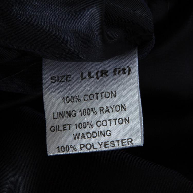 Pre Owned Dunhill Navy Blue Cotton Vest and Jacket Set L