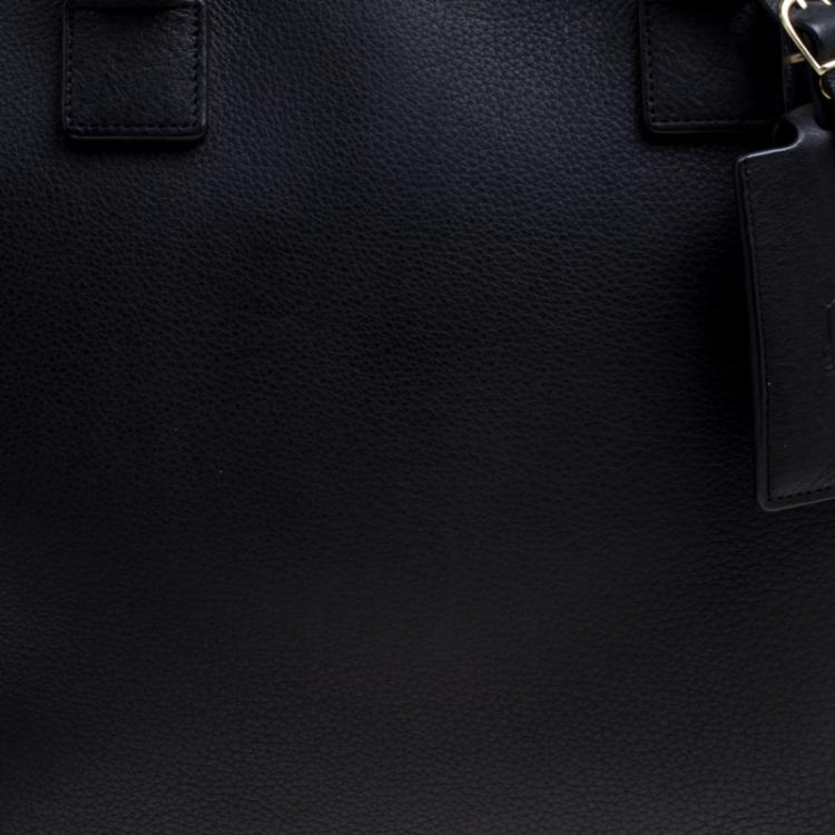Pre Owned Dunhill Black Leather Business Briefcase