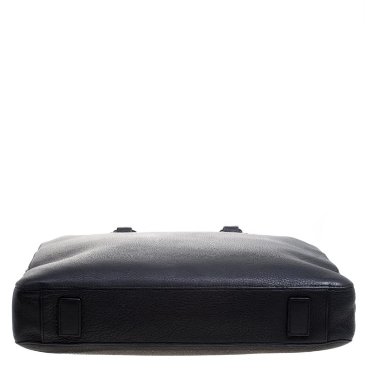 Pre Owned Dunhill Black Leather Business Briefcase