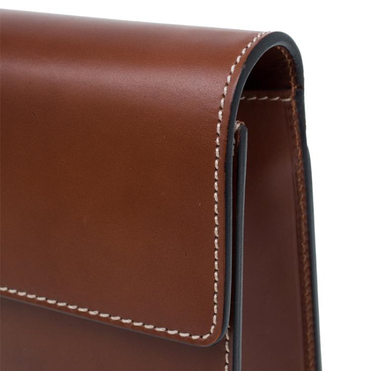 Pre Owned Dunhill Brown Leather Vintage Clutch Bag